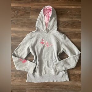 Roxy Gray Hoodie with Pink Lined Hood